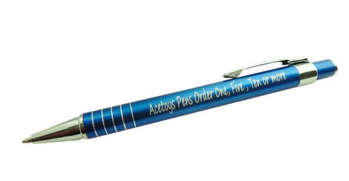 blue laser engraved pen