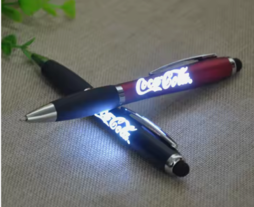 light up led pens on a table