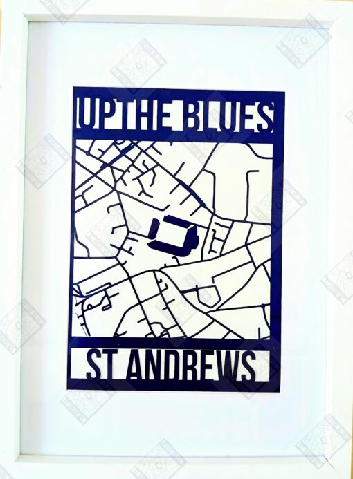 up the blues staduim papercut sign