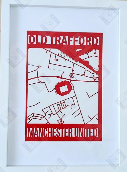 manchester united staduim papercut sign