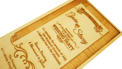 wooden wedding invites